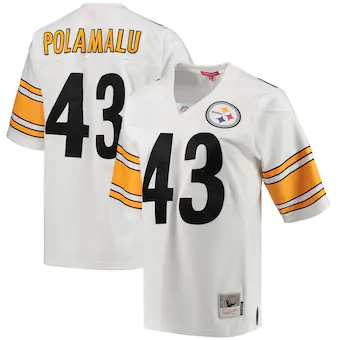 womens mitchell and ness troy polamalu white pittsburgh ste